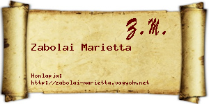 Zabolai Marietta névjegykártya